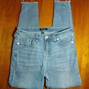 True Religion Jennie Curvy Mid Rise Super Skinny Jeans Denim Blue Size 30